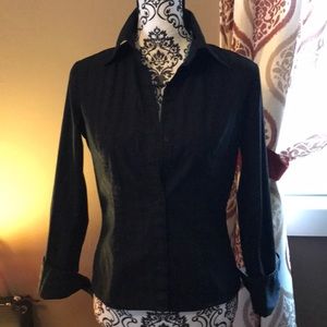 Black Button up blouse/in good condition